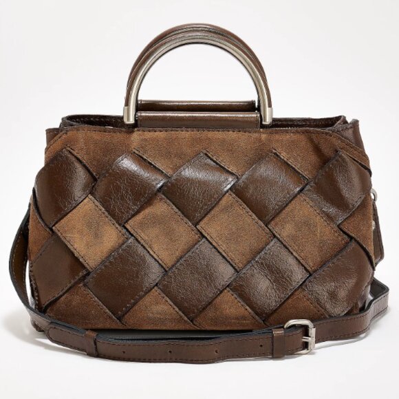 Patricia Nash Novara Woven Leather Satchel  0383 - Picture 1 of 1